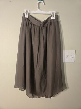 Mikarose Olive Midi Chiffon Skirt